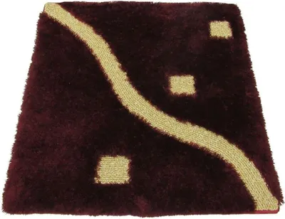 Produktbild von Clarissa WC Vorleger Toilettenvorleger Badematte Bad Teppich 60x60cm Dunkelrot Gold