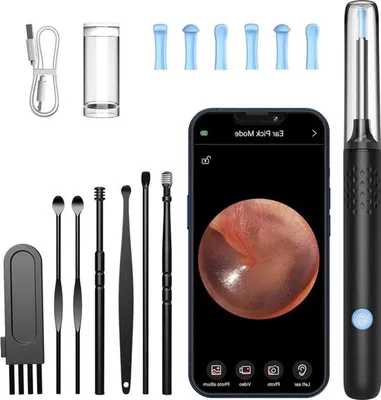 Produktbild von Jumada's - Ohrenschmalz-Entferner-Set - Ohrreinigungsset - Mit Otoskop-Kamera - NE 3