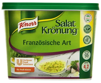 Verpackungsbild Knorr Salatkröung Französische Art Basis für Salatdressing 500g