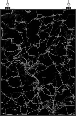 Produktbild von Mr. & Mrs. Panda Bild Mosbach DIN A3 - Geschenk, Posterdruck, wanddeko, Wandbild, Wanddekoration, drucke, Stadt Dorf Karte Landkarte Map Stadtplan