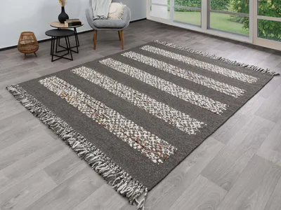 Produktbild von Steffensmeier Kelim Tamora | Flachgewebe | Dunkelgrau, gewebt, Größe: 170x240 cm