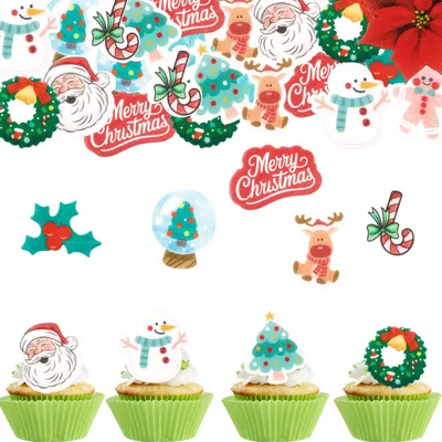 Weihnachtliche Torten-Deko, 50 Stück, 4,5 cm
