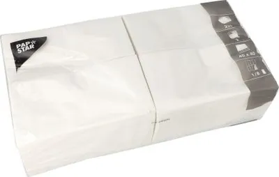 Produktbild von Servietten, 2-lagig 1/8-Falz 40 cm x 40 cm weiss