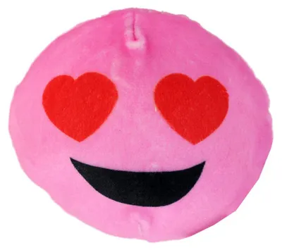 Produktbild von rosa Plüsch Ball mit verliebten Emoji Smiley - ca. 9 cm