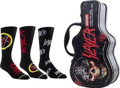 Obrázok produktu pre Slayer Socks 3 Pack In Guitar Tin One Size Ponožky