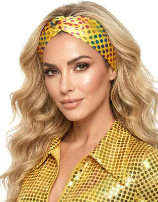 Image de Bandeau disco jaune pour adultes - Taille unique