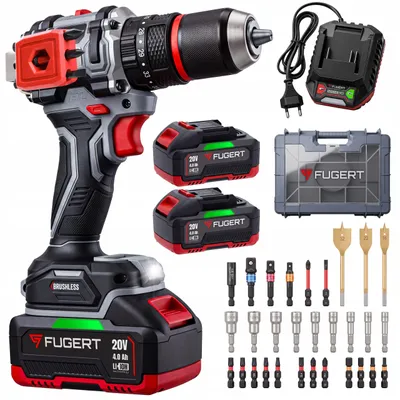 Zdjęcie produktu dla Wkrętarka Udarowa Akumulatorowa Bezszczotkowa Wiertarka 2X 20V 4Ah Sync+ Walizka