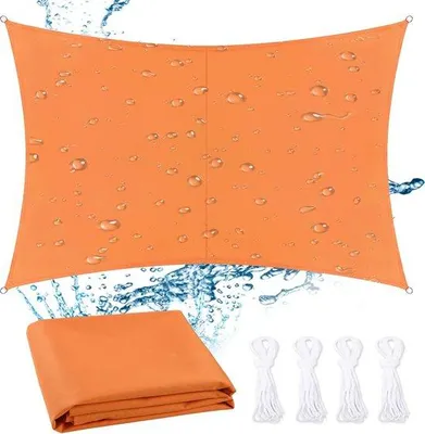 Immagine prodotto di Famanu, tenda da sole, 2 x 3 metri, rettangolare, impermeabile, con protezione UV, colore arancione