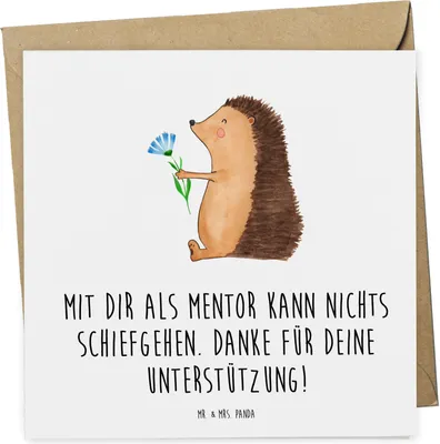 Produktbild von Mr. & Mrs. Panda Glückwunschkarte Beste Mentor - Weiß - Geschenk, anlasskarte, Unterstützung, faltkarte, Danke, Klappkarte, doppelkarte, Aufmerksamkeit, sagen, Grußkarte