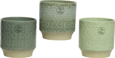 Produktbild von Blumentopf / Übertopf 12x13cm Keramik 1 Stück sortiert Grün