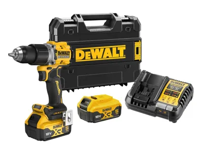 Image de Perceuse-visseuse à percussion XR 18V - DEWALT - avec 2 batteries 5Ah - chargeur - TSTAK - DCD805P2T-QW