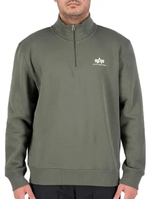 Produktbild von Alpha Industries Half Zip Sweater SL Sweatshirt für Herren Dark Olive
