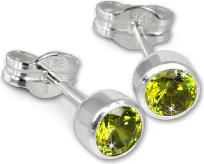 Produktbild von SilberDream Ohrstecker für Damen 925 Silber grün Zirkonia Ohrringe 5mm SDO503M