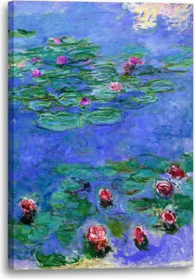 Produktbild von Leinwandbild (60x80cm): Claude Monet - Seerosen, echter Holz-Keilrahmen inkl. Aufhänger, handgefertigt in Deutschland