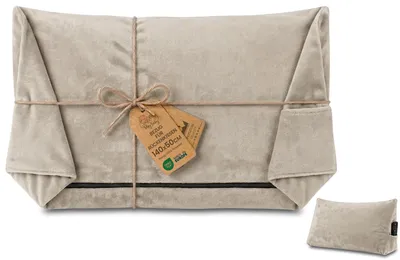 Produktbild von Bezugsbezug für Keilkissen, nur Bezug, Samt, 50x140 cm, Beige