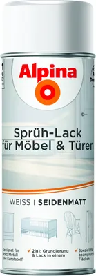 Produktbild von Alpina Sprühlack für Möbel & Türen 400 ml weiß seidenmatt