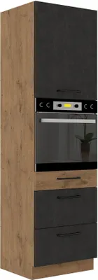 Produktbild von Vigo Hochschrank 60 cm Eiche Lancelot Matera Grau Küchenzeile Küchenblock Küche