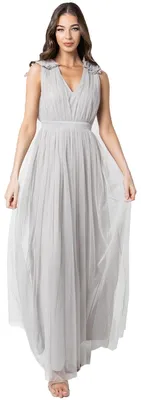 Produktbild von Maya Deluxe Damen Maya Deluxe Ruffle Shoulder Maxi Dress Brautjungfernkleid, Sof