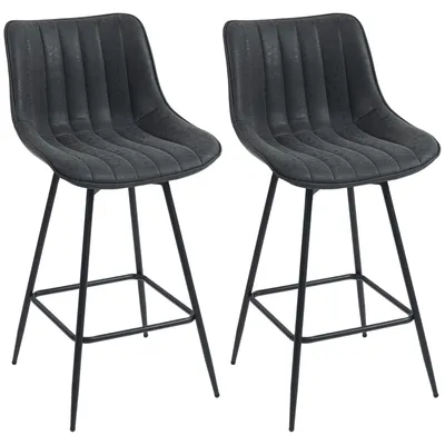 Immagine prodotto di Due sgabelli da bar - altezza 68 cm, girevoli | Colore: nero | Dimensioni: 47x54,5x97,5 cm