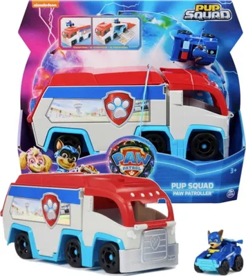 Produktbild von PAW Patrol , Pup Squad Patroller Teamfahrzeug mit Chase-Spielzeugauto, Fahrzeug-Set, PAW Patrol, 3 Jahr(e), Kunststoff, Mehrfarbig