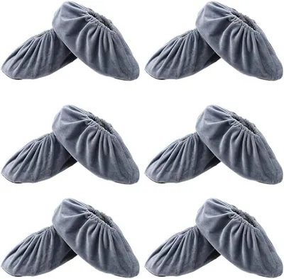 Produktbild von Waschbare Überschuhe, wiederverwendbare Flanell-Schuhüberzüge, rutschfeste elastische Stiefelabdeckung für Haushalt Indoor Arbeitsplatz