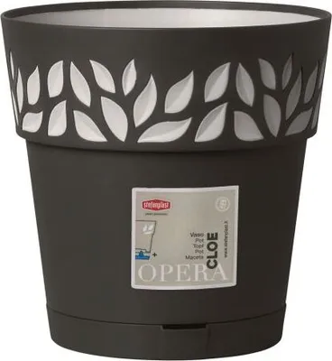 Produktbild von Pflanzgefäß Stefanplast Cloe Grau Anthrazit Kunststoff 15 x 15 x 15 cm
