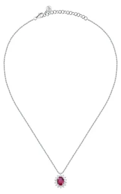 Immagine prodotto di Elegante collana in argento con zirconi color fucsia Tesori SAIW281