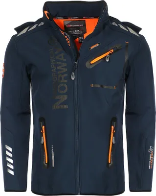 Produktbild von Geographical Norway Herren Softshell Übergangsjacke Model: G-River, Farbe: Navy/Orange, Größe S