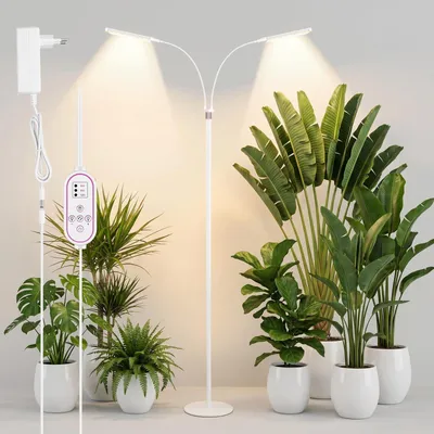 Productafbeelding van Plantenlamp LED volledig spectrum 2 koppen groeilamp met 105 leds 15W