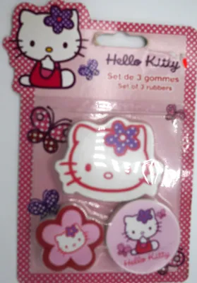 Produktbild von Van der Doelen Hello Kitty Radiergummis im Blister, 3 Stück