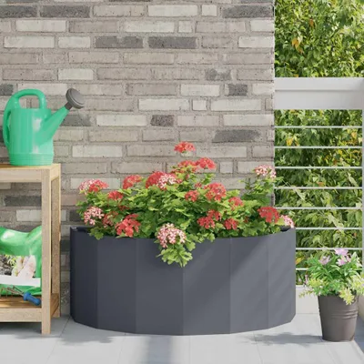 Produktbild von "Schlussverkauf" Pflanzkübel im Garten - 1 pc - Blumenbeet/Gartenbeet - Anthrazit 90x45x35 cm Stahl C13588