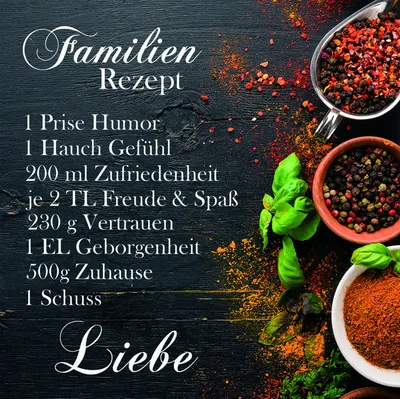 Produktbild von Leinwandbild - Motiv: Familienrezept - 35 x 35cm
