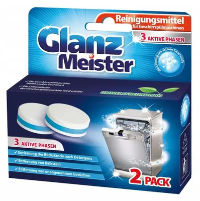 Produktbild von GlanzMeister Spülmaschinenreiniger-Tabs 2 Stück