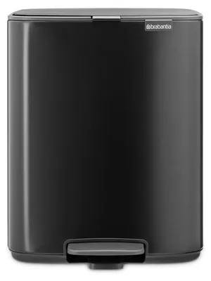 Zdjęcie produktu dla Brabantia Bo Pedal Bin, 12 l, Prostokątny, Stal, Czarny, Pedał, 292 mm