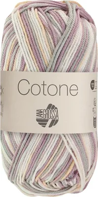 Produktbild von Lana Grossa - Cotone Print 0369 weiß pfirsich flieder grau