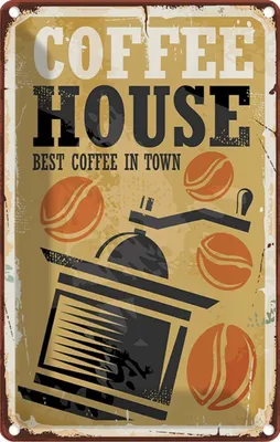 Zdjęcie produktu dla vianmo Blaszany znak 30x20 cm Vintage Kaffee Coffee best in town