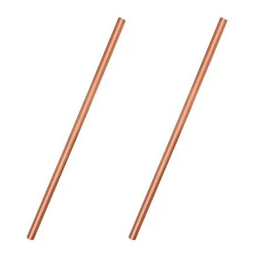 Produktbild von 2x Strohhalme aus 100% reinem Kupfer, 2er Set, Handgefertigt, Barzubehör