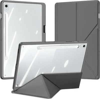 Produktbild von Hülle mit Klappe für Galaxy Tab S10 FE Plus, Dux Ducis Magi, Transparent und Grau
