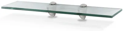 Obrázek produktu pro Ikodm Nástěnná police na sklo, rozměry 50 x 10 x 0,8 cm, průhledné skleněné desky s držáky, police do koupelny, kuchyně a obývacího pokoje