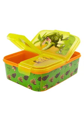 Zdjęcie produktu dla Pojemnik na lunch dla dzieci Trex - pojemnik na lunch z 3 przegrodami i świetnym designem