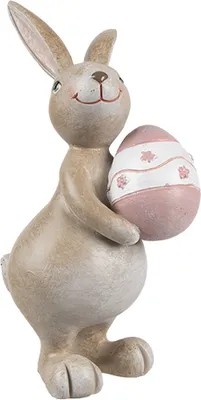 Produktbild von Clayre & Eef Dekorationsfigur Kaninchen 15 cm Beige Kunststoff
