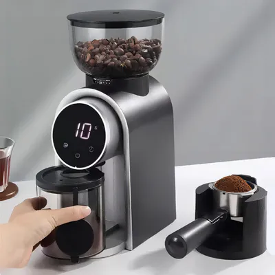 Produktbild von Kaffeemühle für Espresso und Handfilter – Kompakte Kaffeemühle mit einstellbarer Feinheit, geeignet für 110V/220V, für frischen Kaffeegenuss zu Hause.