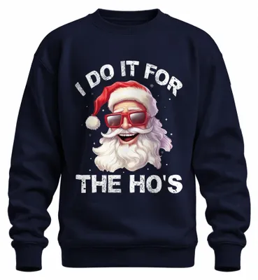 Obrázok produktu pre I Do It For The Ho's Santa Weihnachtsmann Lustig Geschenk Uni mikina s kapucňou, Navy, M