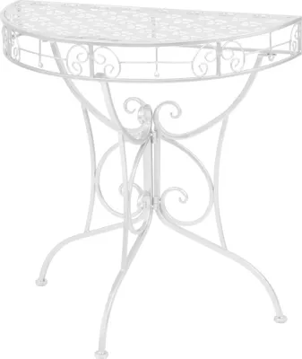 Produktbild von Beistelltisch Vintage-Stil Halbrund Metall 72x36x74 cm Silber