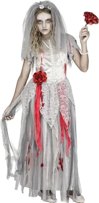 Produktbild von Geisterbraut - Halloween Kleid für Kinder Mädchen Kindergröße: 146-152