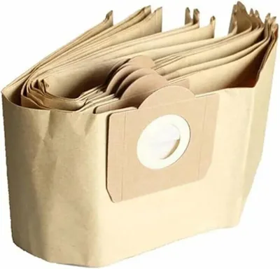 A stack of brown paper vacuum cleaner bags.