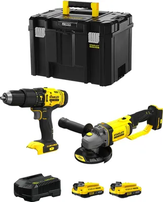 Zdjęcie produktu dla Zestaw STANLEY FatMax SVK212 (SFMCD711 + SFMCG400 + 2 x 2,0 Ah + ładowarka + TSTAK VI)