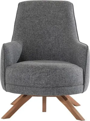 Image de Fauteuil moderne pour salon, fauteuil individuel, fauteuil relax rembourré, pieds en bois