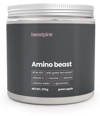 Produktbild von GymBeam - Amino Beast - BeastPink, 270 g, grüner Apfel