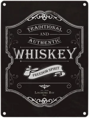 Produktbild von Whiskey Logo Schild Blechschild Aluminiumschild Emailleschild